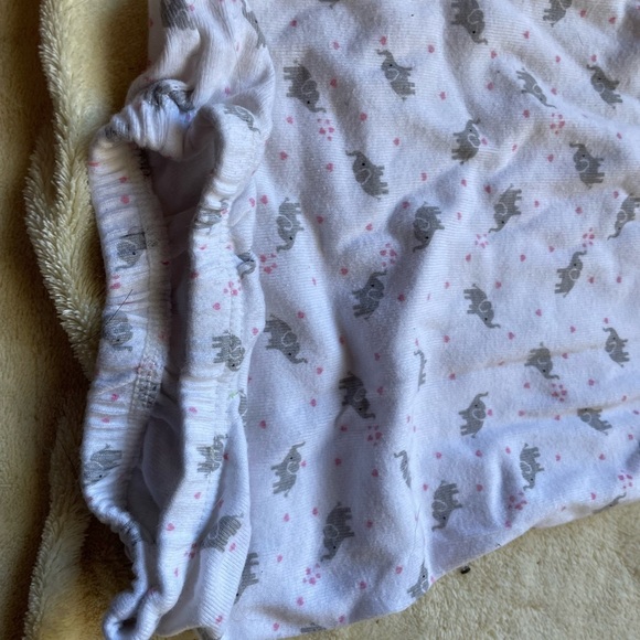 3/$20 simple joys newborn gown elastic bottom white elephants - Picture 2 of 5
